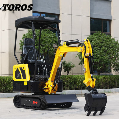 19KW Toros มินิ Excavator ไฮดรอลิก 1.5 ตัน มินิ Digger ใช้ในบ้าน