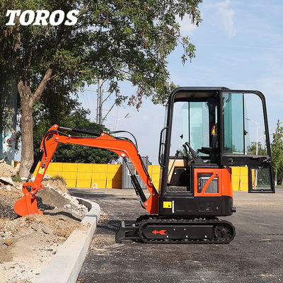 19KW Toros มินิ Excavator ไฮดรอลิก 1.5 ตัน มินิ Digger ใช้ในบ้าน