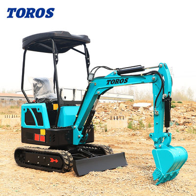 19KW Toros มินิ Excavator ไฮดรอลิก 1.5 ตัน มินิ Digger ใช้ในบ้าน