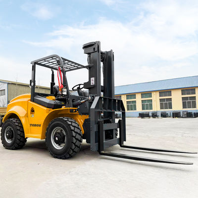นั่ง 4 ล้อขับเคลื่อน Forklift 7 ตัน Forklift กับ 48 ในความยาวของฟอร์ค