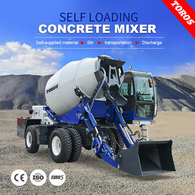 4×2 เครื่องผสมคอนกรีต รถบรรทุกพร้อมผสมคอนกรีต รถบรรทุกสําหรับสถานที่ก่อสร้าง