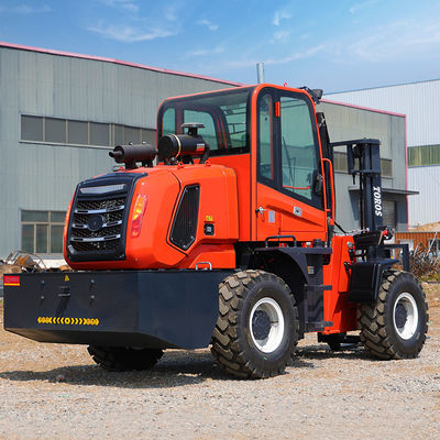 นั่ง 4 ล้อขับเคลื่อน Forklift 7 ตัน Forklift กับ 48 ในความยาวของฟอร์ค