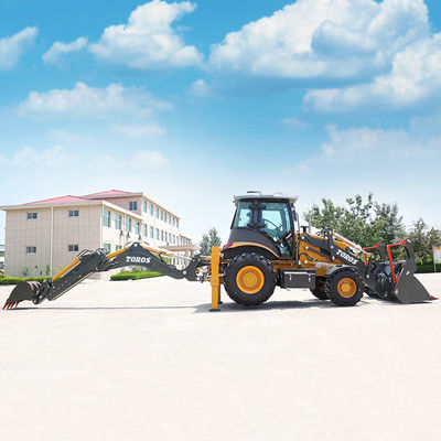 การทํางานสูง Backhoe หน้า Loader Digger Backhoe Loader สําหรับการทําลาย