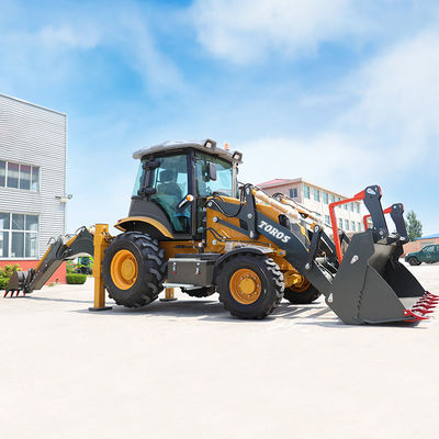 การทํางานสูง Backhoe หน้า Loader Digger Backhoe Loader สําหรับการทําลาย