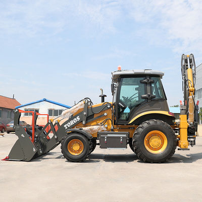 การทํางานสูง Backhoe หน้า Loader Digger Backhoe Loader สําหรับการทําลาย